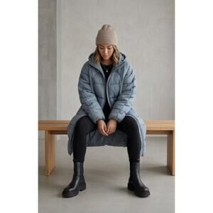 JNBY Dusty Blue Duck Down Oversized Winter Coat Jacket, size S